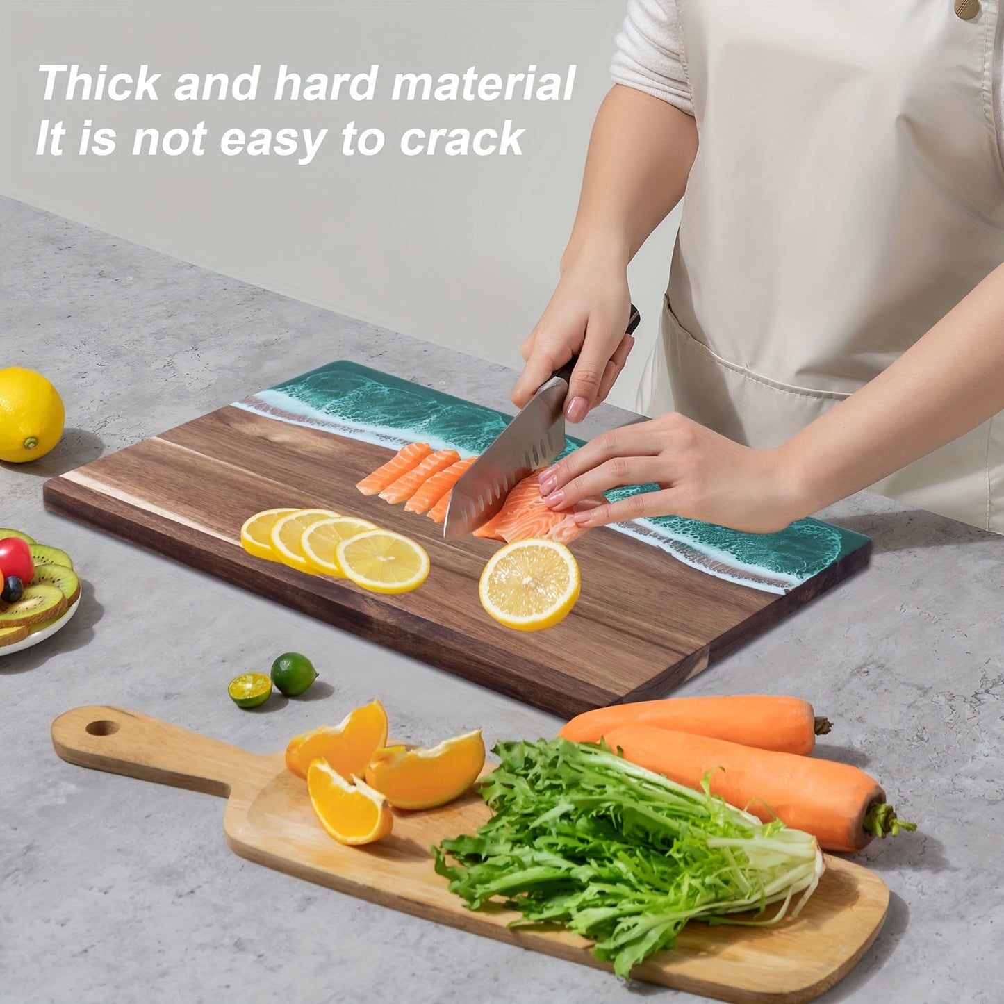 Acacia Wood Resin Wave Serving Board