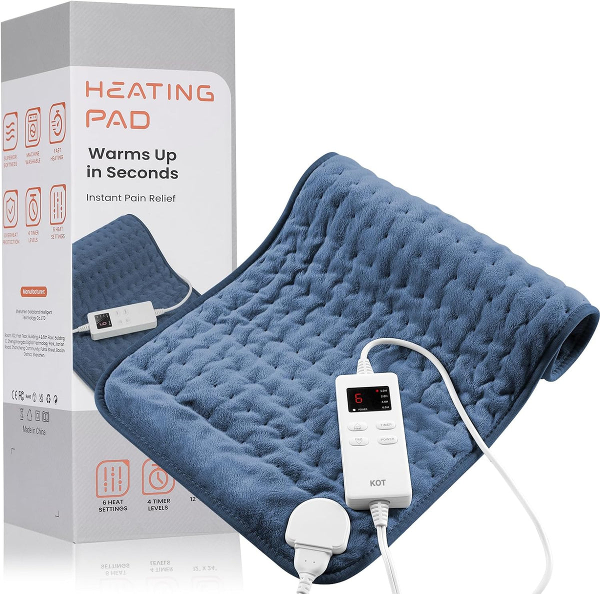 Electric Massaging Heating Pad for Back Pain