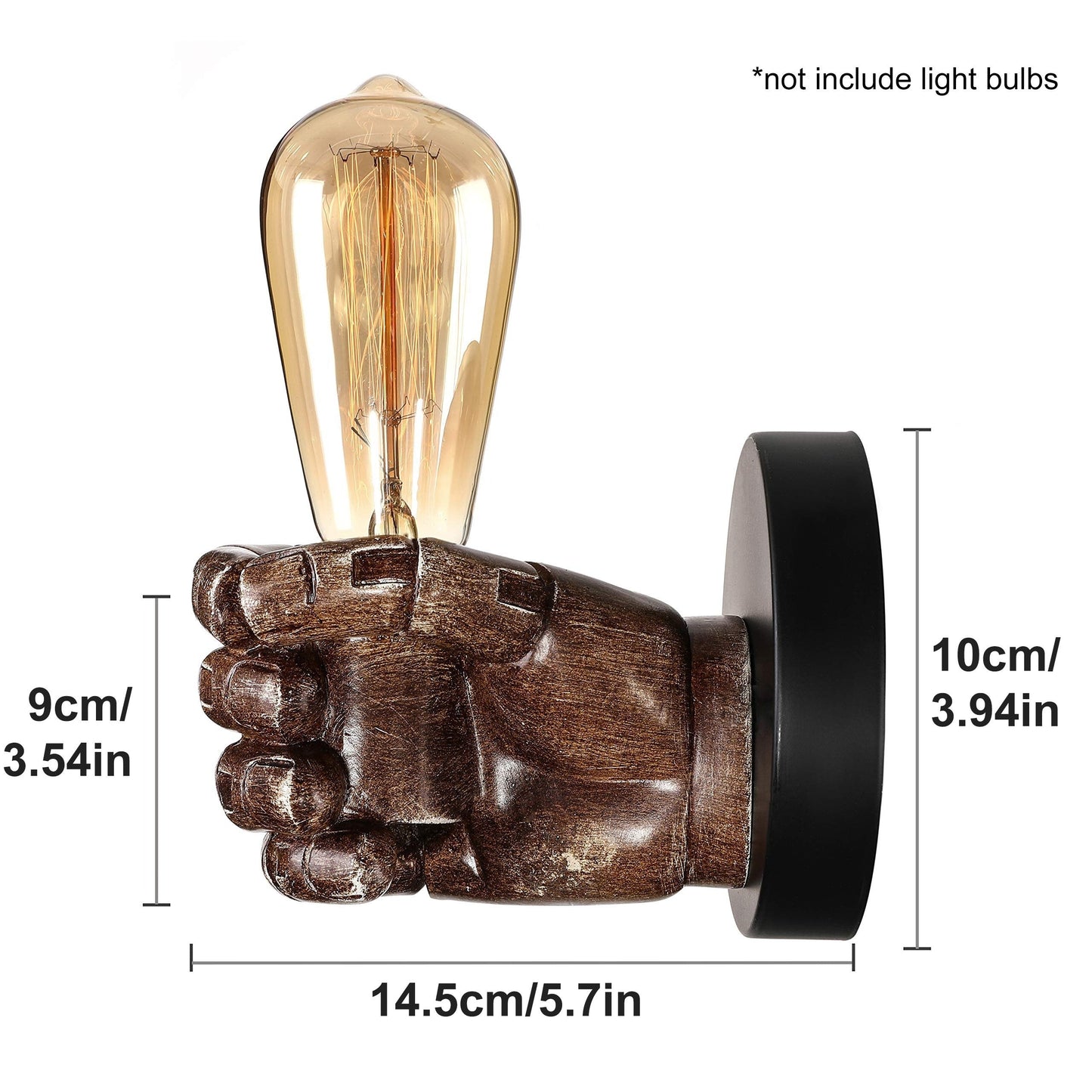 Industrial Resin Hand Wall Sconce