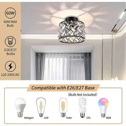 Modern Crystal Flush Ceiling Light