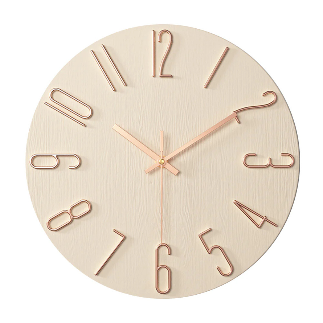 Gold-Accent Minimalist Wall Clock