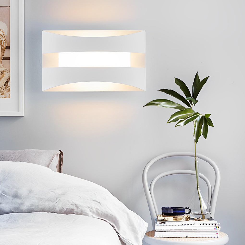 Ergové Rectangular LED Wall Sconce Iron and Acrylic White or Brown