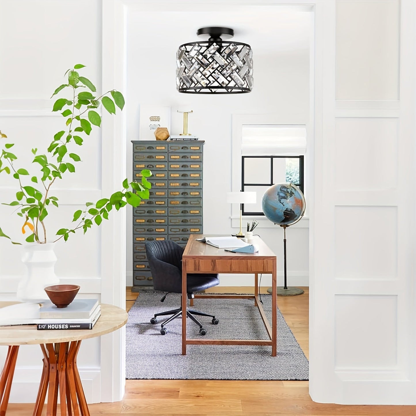 Modern Crystal Flush Ceiling Light