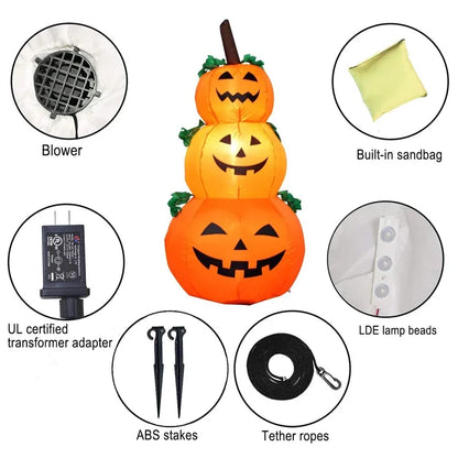 3.94ft LED Pumpkin Stack Inflatable