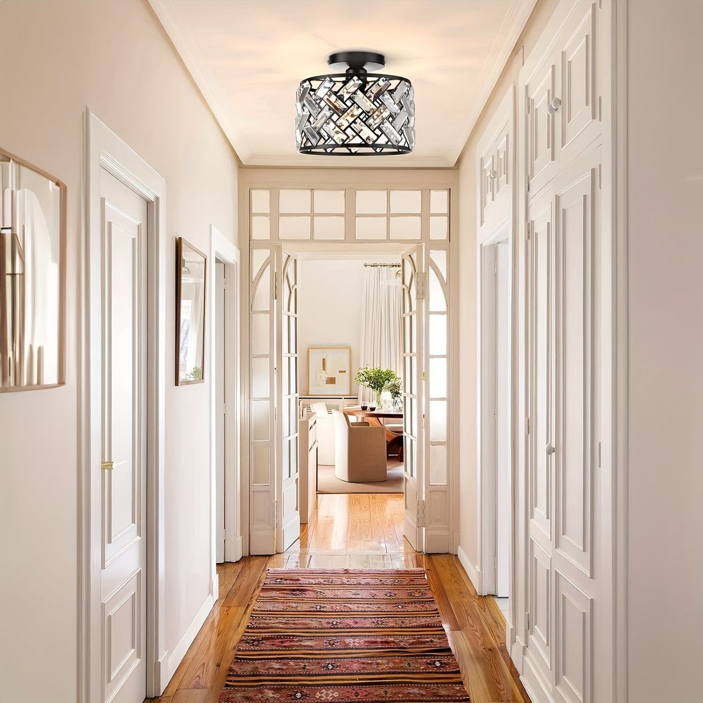 Modern Crystal Flush Ceiling Light
