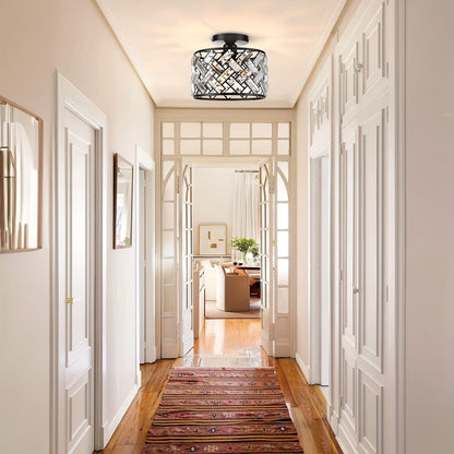 Modern Crystal Flush Ceiling Light