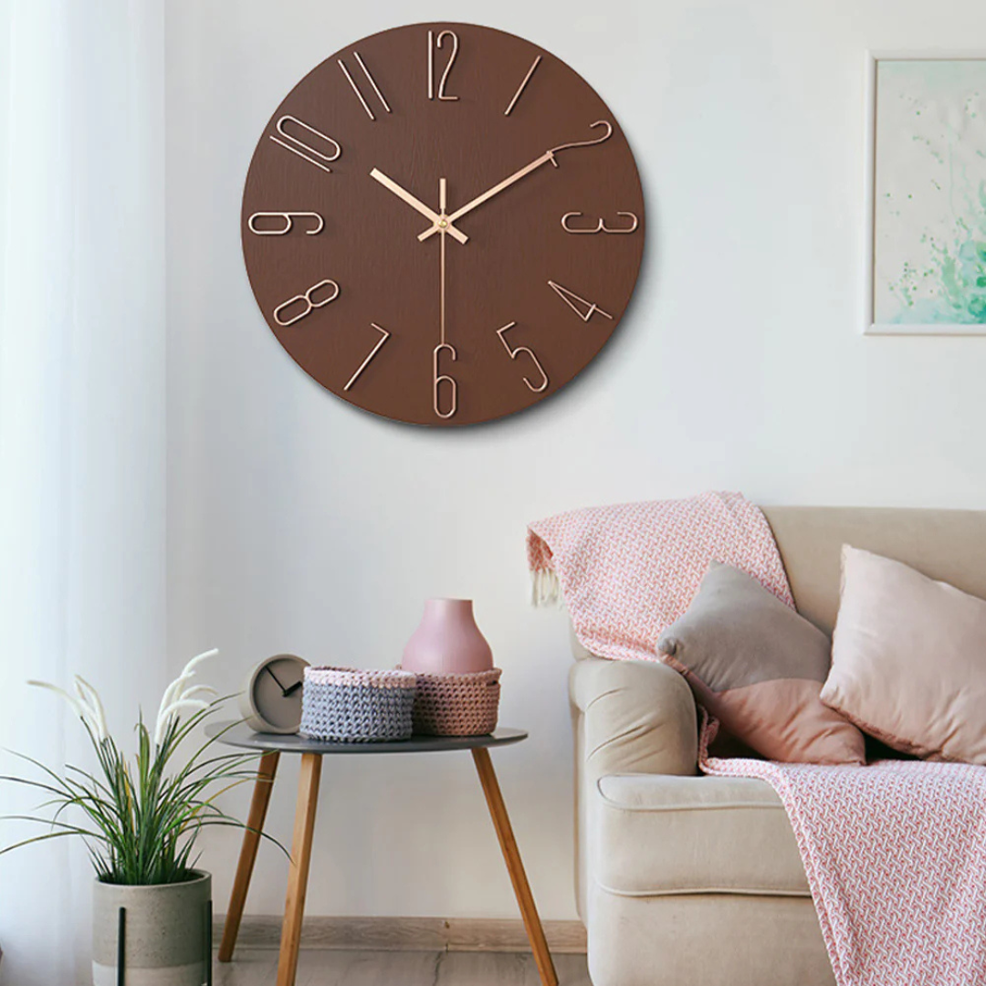 Gold-Accent Minimalist Wall Clock