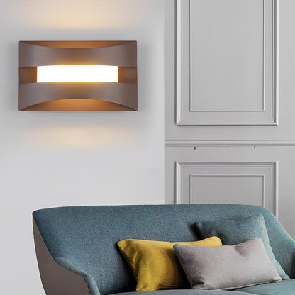 Ergové Rectangular LED Wall Sconce Iron and Acrylic White or Brown