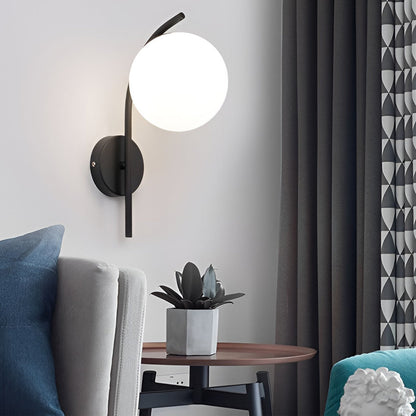 Ergové Glass Ball Wall Sconce LED Plug-In