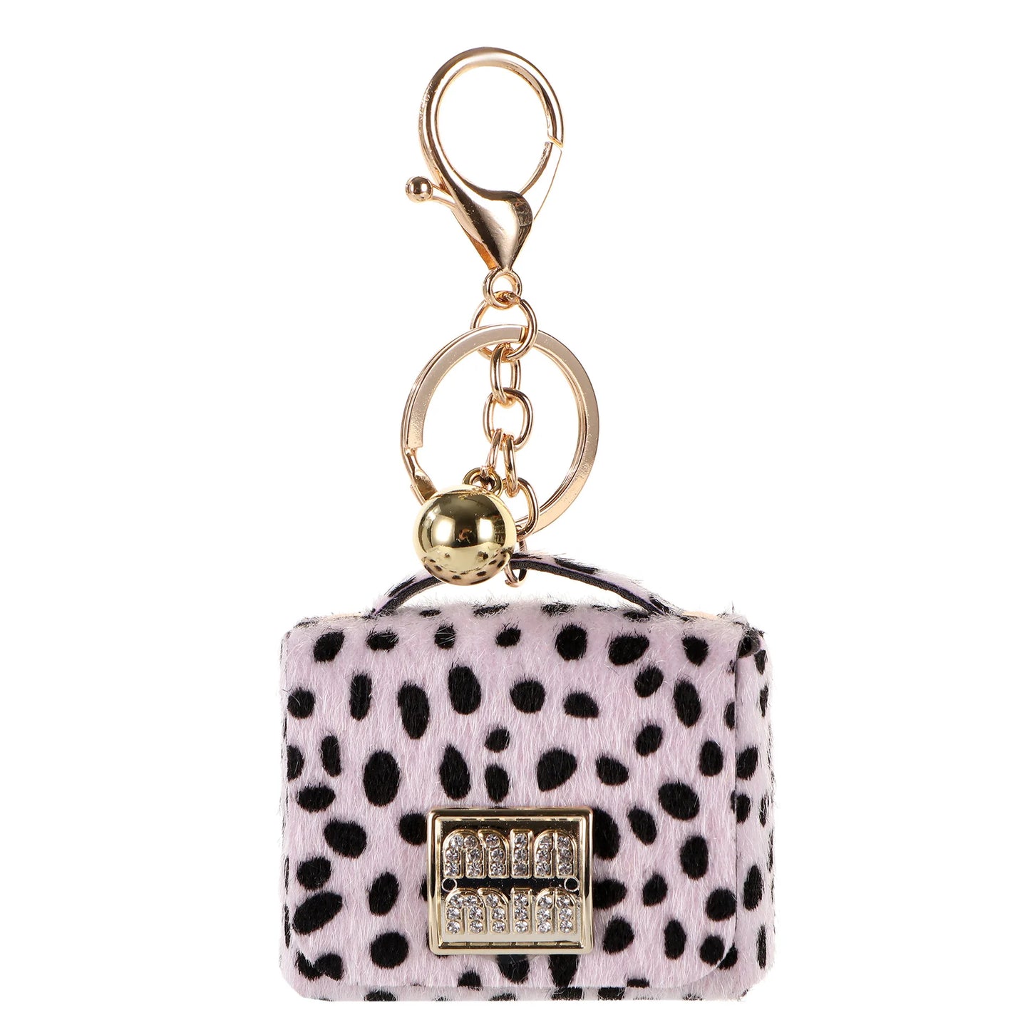 Leopard Print Mini Bag Charm Keychain