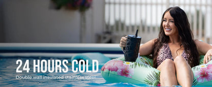 Insulated Tumbler with Flip Straw