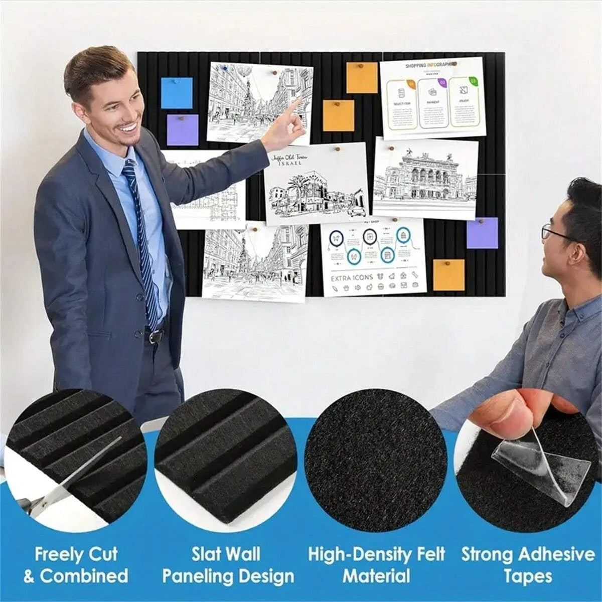 FeltTile 6pc Acoustic Bulletin Board