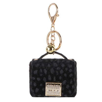 Leopard Print Mini Bag Charm Keychain