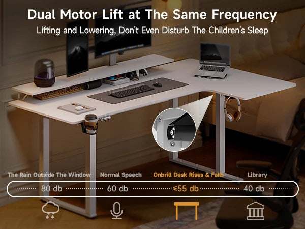 Nexus Pro 4-Leg Electric L-Shaped Standing Desk