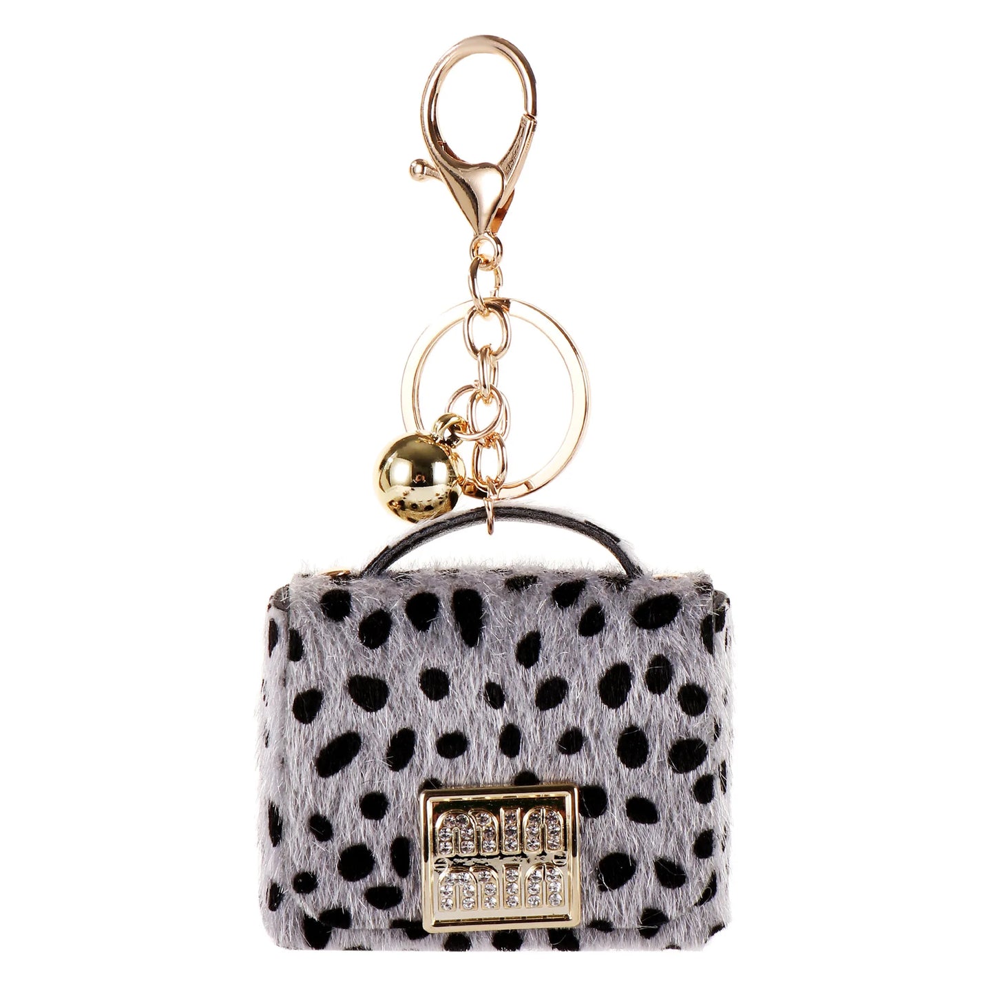 Leopard Print Mini Bag Charm Keychain
