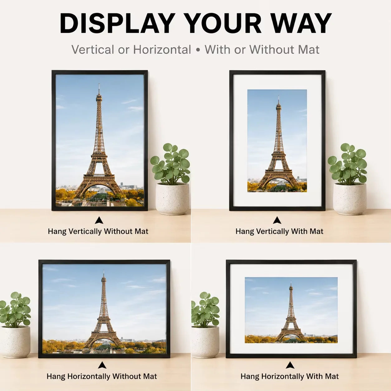 Aluminum Picture Frames Set (3-Pack)