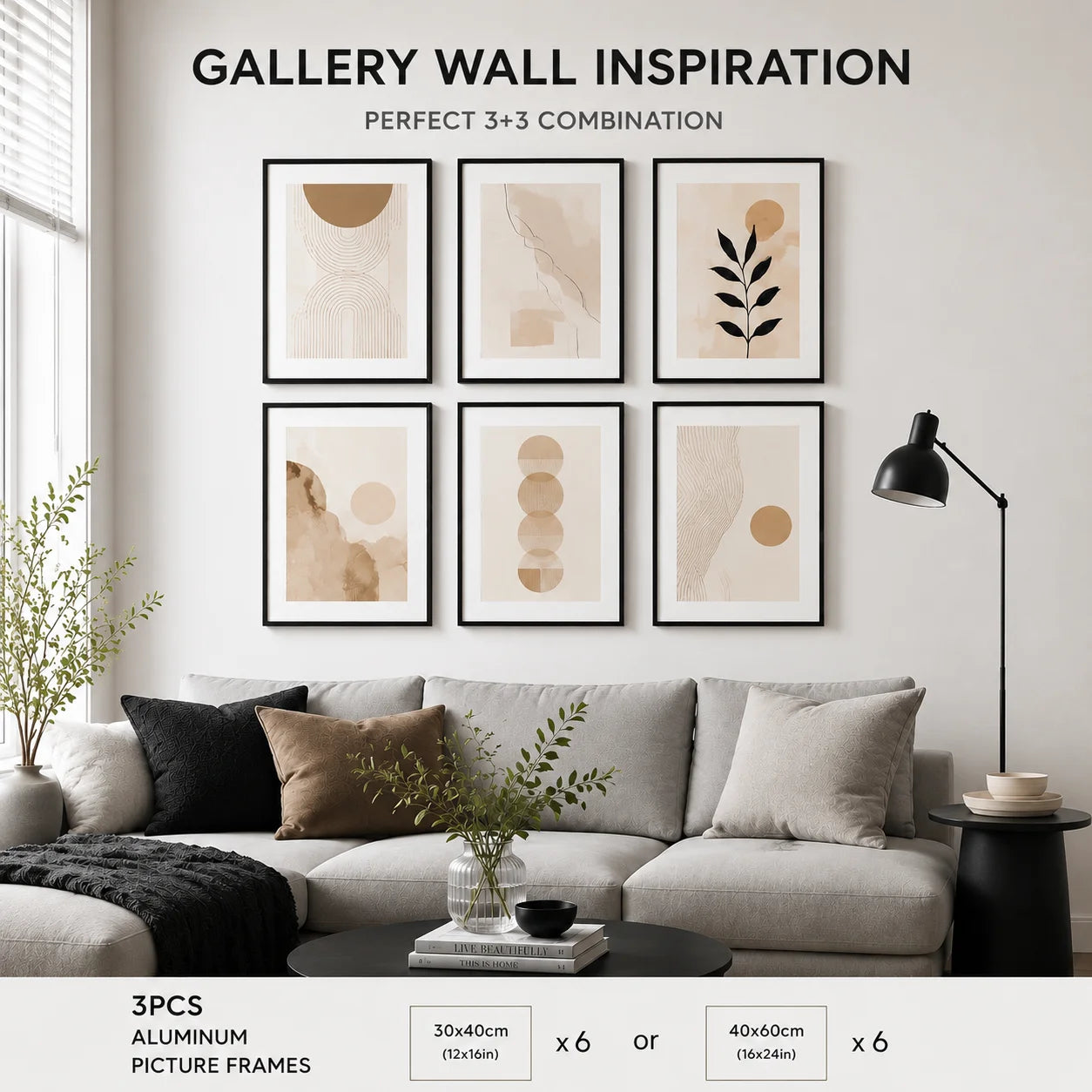 Aluminum Picture Frames Set (3-Pack)