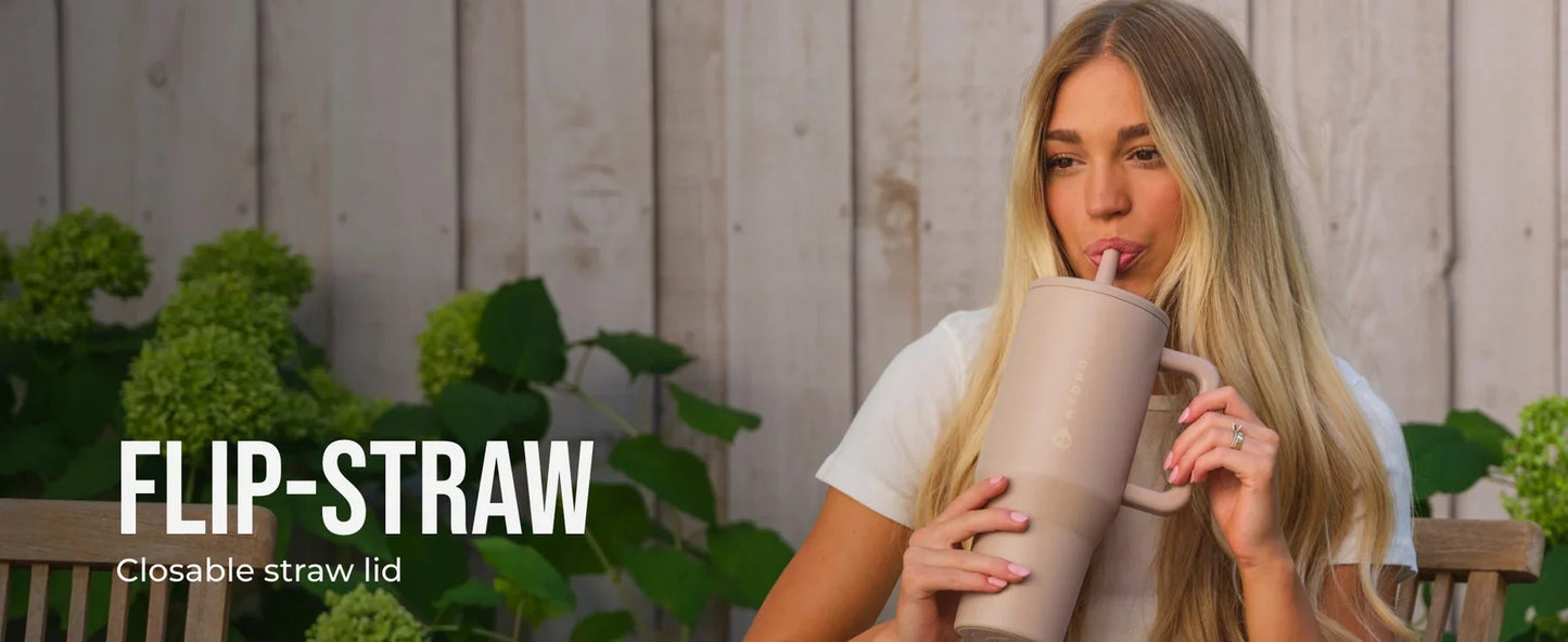 Insulated Tumbler with Flip Straw