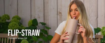 Insulated Tumbler with Flip Straw