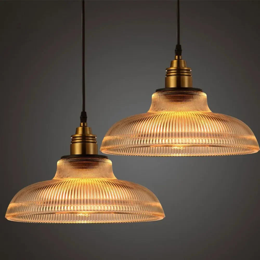 LumiVibe Ribbed Glass Pendant Light