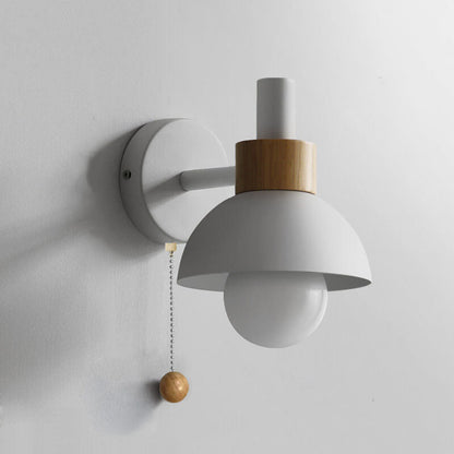 Nordic Wood Pull-Switch Wall Sconce