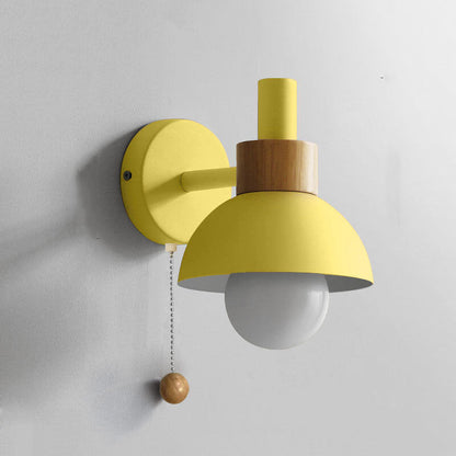 Nordic Wood Pull-Switch Wall Sconce