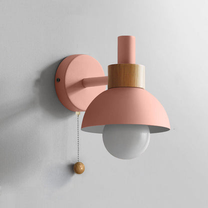 Nordic Wood Pull-Switch Wall Sconce