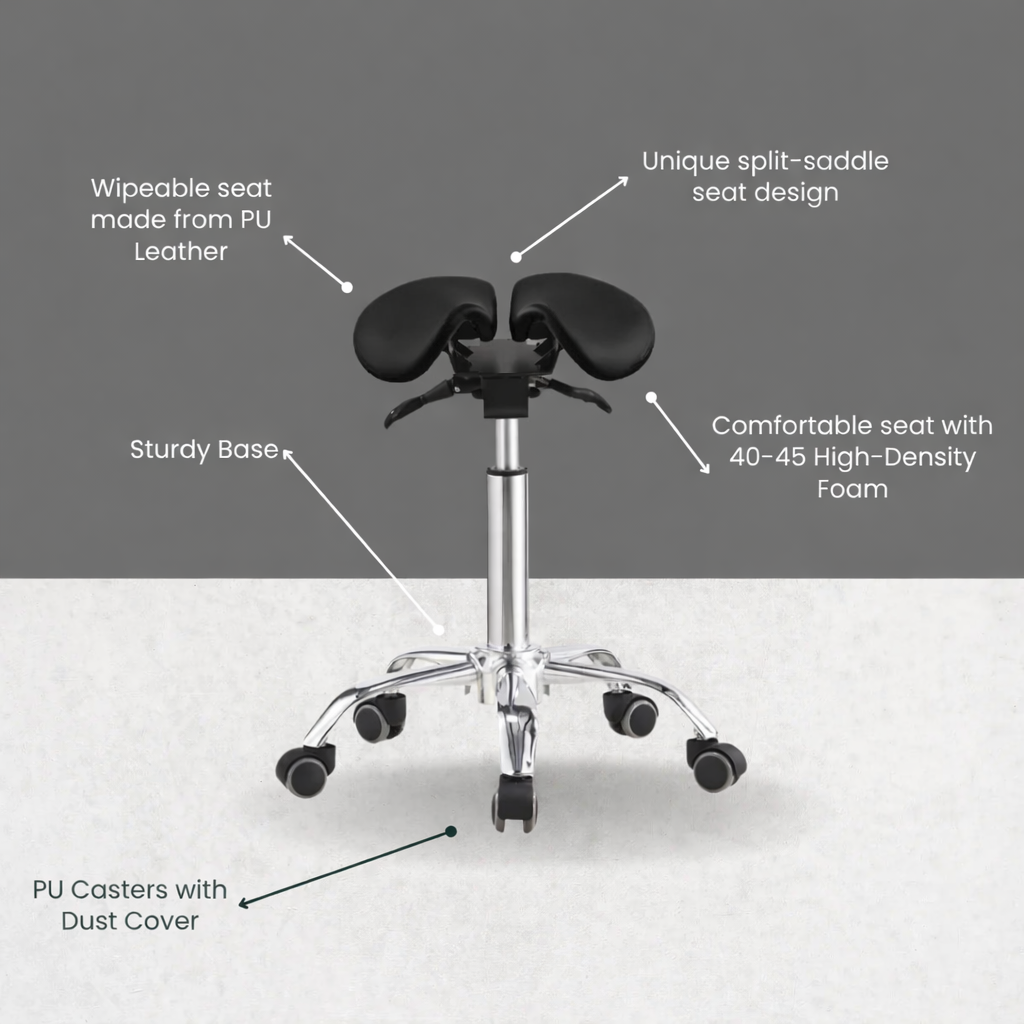 Saddle Style Split Seat Ergonomic Chair