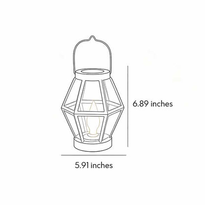 Cordless Iron Mesh Accent Lamps, Set of 2, Black