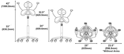 Sit-Stand Saddle Chair  with Back Rest for Better Posture