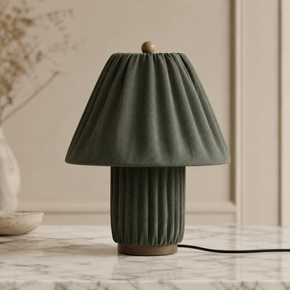 Modern Table Lamp with Pleated Fabric Shade