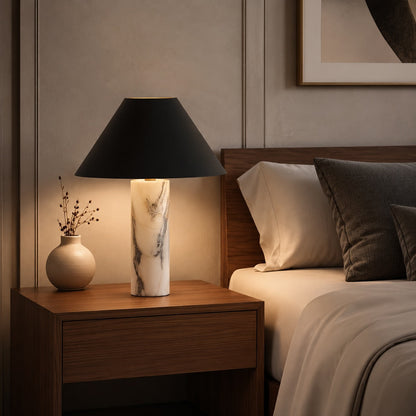 Modern Black Shade Marble Table Lamp