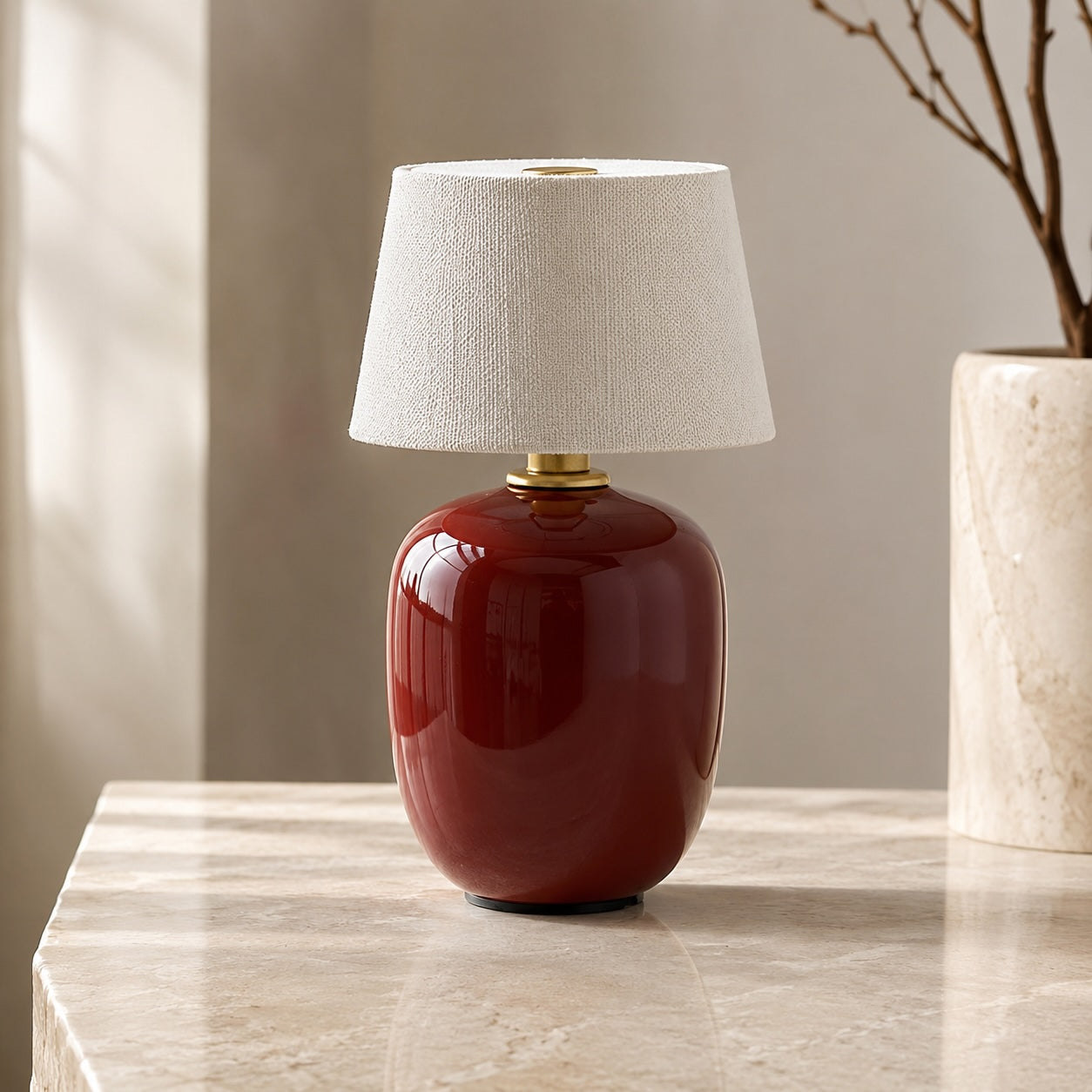 Modern Taupe Ceramic Table Lamp