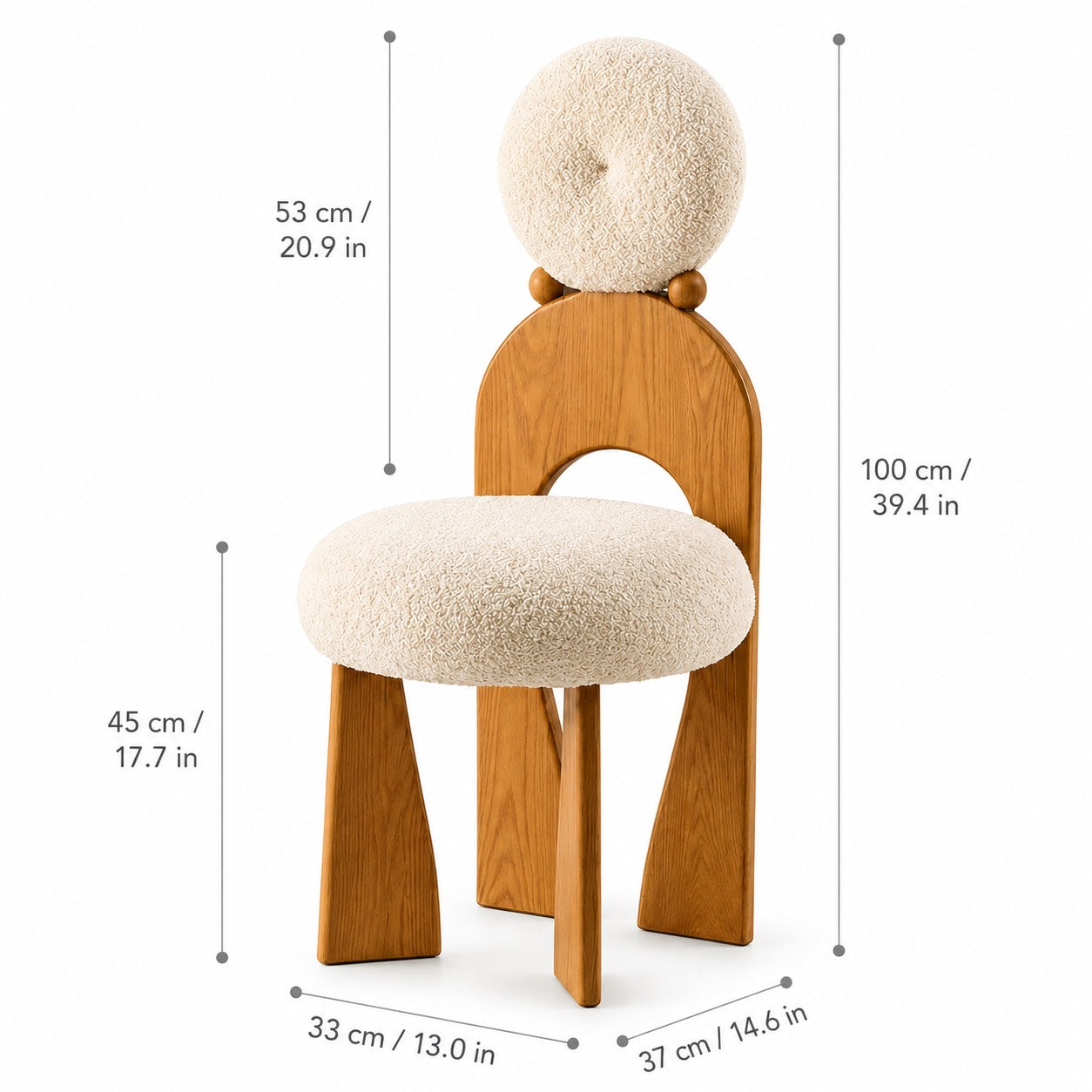 Alette Arched Wooden Dining Chair