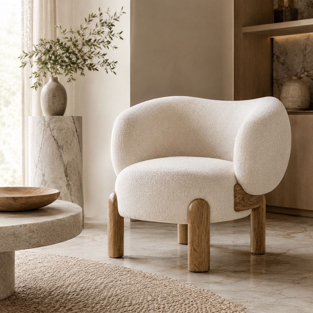 Mats Contemporary Curved Armchair