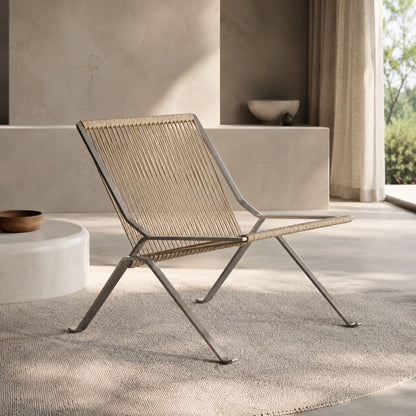 Rikke Stainless Steel Woven Rope Leisure Chair