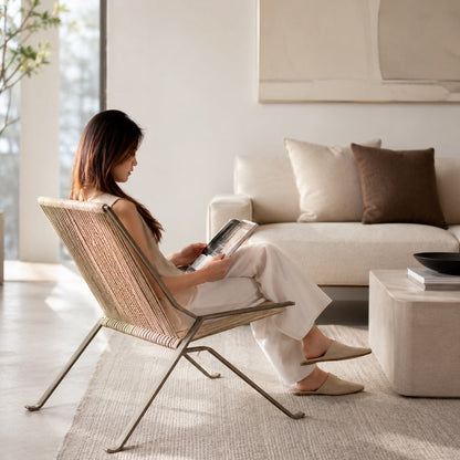 Rikke Stainless Steel Woven Rope Leisure Chair