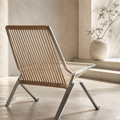 Rikke Stainless Steel Woven Rope Leisure Chair
