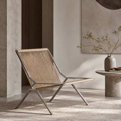 Rikke Stainless Steel Woven Rope Leisure Chair