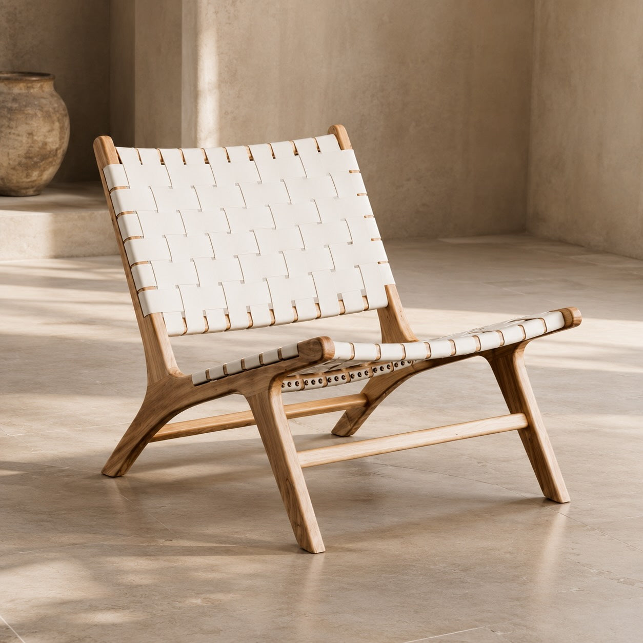 Sling Woven Leather Recliner Chair