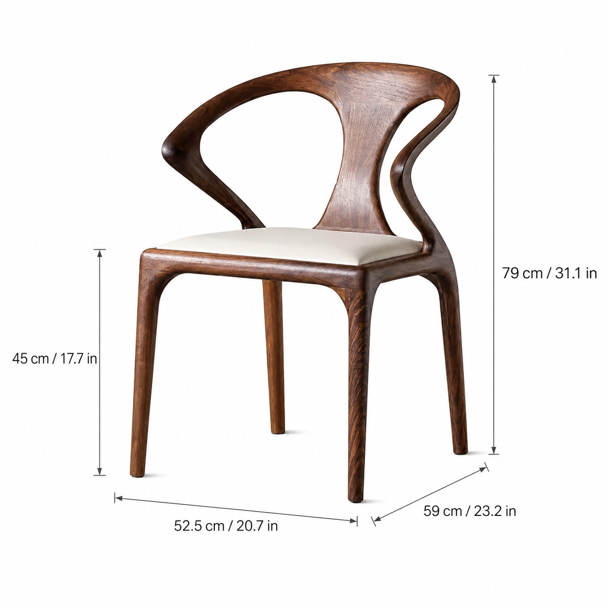 Birka Walnut Veneer Sculpted Dining Chair
