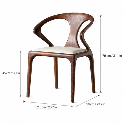 Birka Walnut Veneer Sculpted Dining Chair