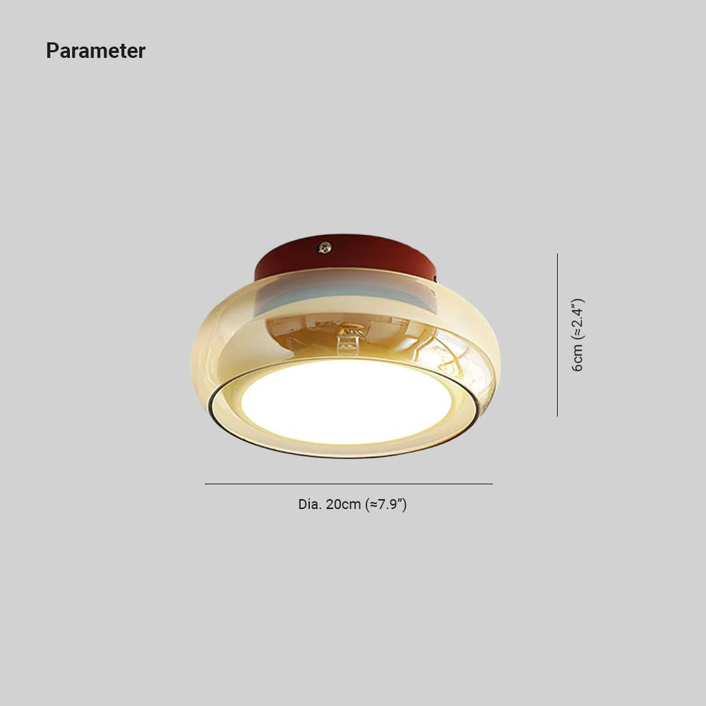 June Retro Glass Flush Ceiling Light