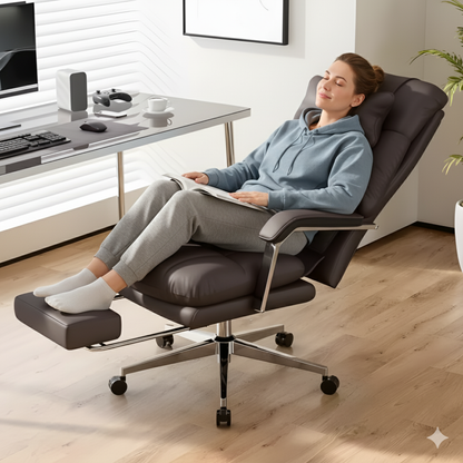 Ergonomic Padded Executive Chair with Footrest