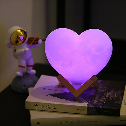 Heart Moon Lamp with Remote & 16 Colors