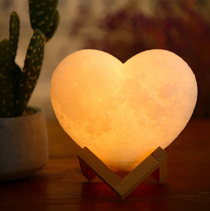 Heart Moon Lamp with Remote & 16 Colors
