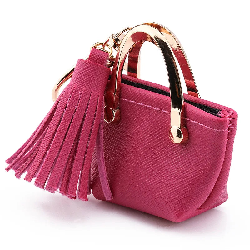 Mini Leather Coin Purse Keychain