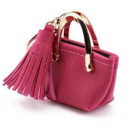 Mini Leather Coin Purse Keychain