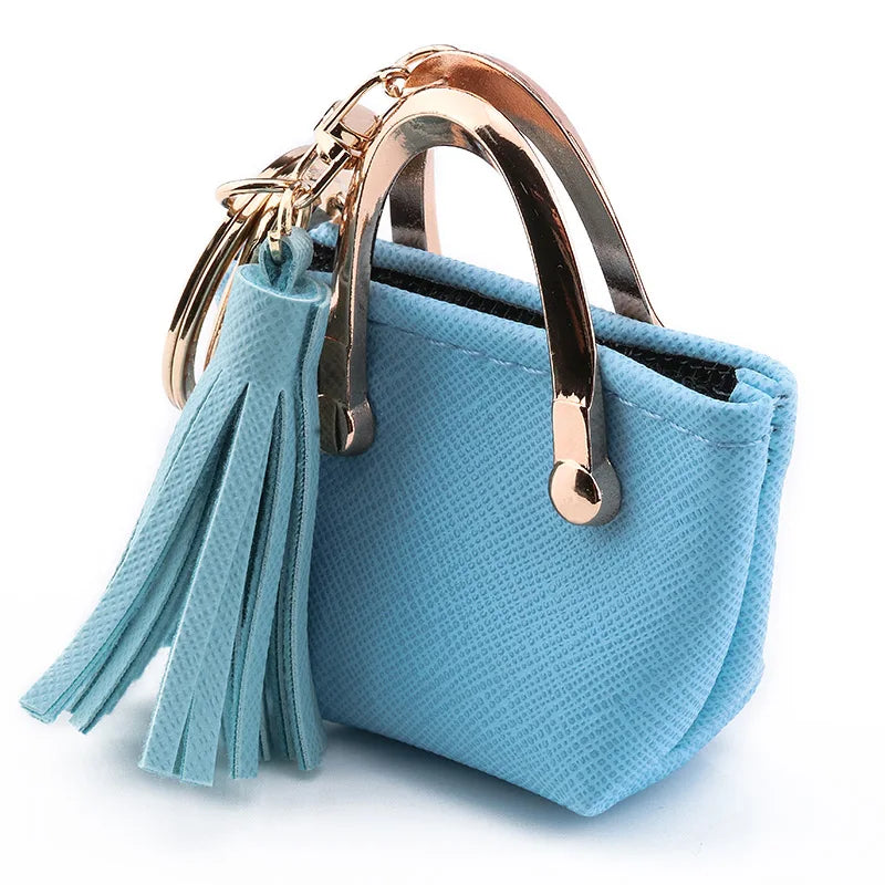 Mini Leather Coin Purse Keychain