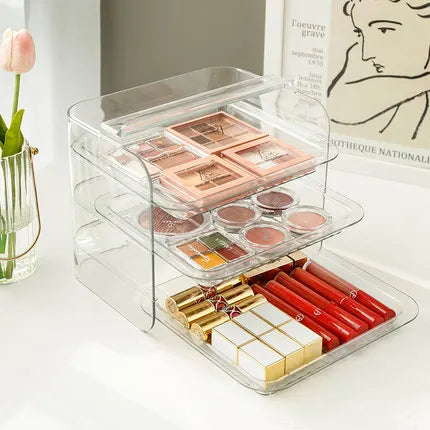 3-Tier Dustproof Makeup & Jewelry Organizer